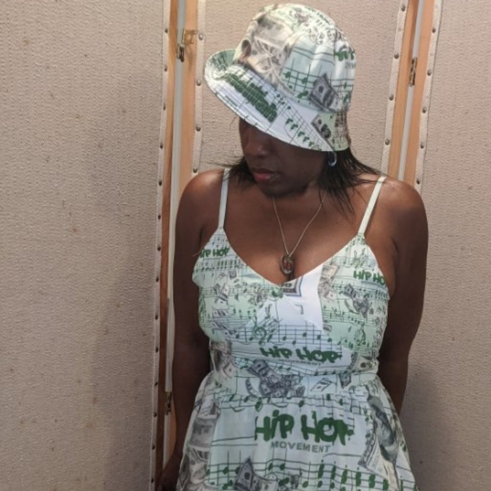 Noneillah Green Money/Music Layered  Bottom Dress